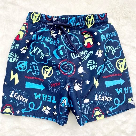 Marvel Toddler Swim Rashguard Set - Blue and White 2T - Picture 4 of 5